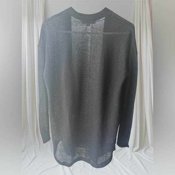 LOFT Open Shirttail Cardigan Black Small - Picture 2 of 4